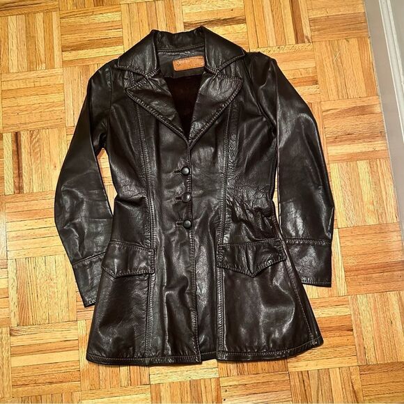 Vintage brown leather jacket - Picture 7 of 7